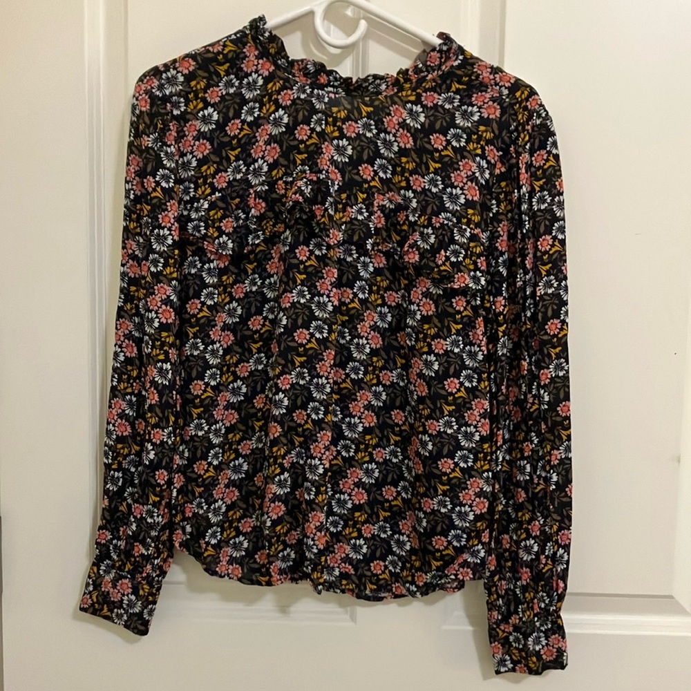Floral Black Blouse